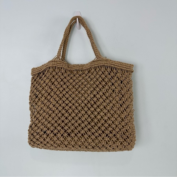 Fabulous MJ New York Tan Boho Woven Tote With Cream & Tan Braided Tassels - Picture 2 of 13